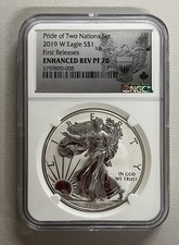 2019-W Enhanced Rev PF70 Pride of Two Nations First Release CL17 picture