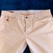 Isaia Napoli Men’s Jeans NWOT Orange Peach Color Made In Italy picture