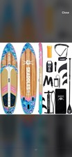 11' Inflatable Stand Up Paddle Board – Extra Wide SUP for Adults & Ocean Bloom picture
