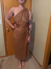 Sachin & Babi One-Shoulder Sequin Midi Dress Size 12 picture