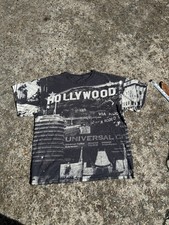 VINTAGE 2006 Wayne Samuel All Over Print Hollywood T-Shirt Sz L Thrashed Grunge picture
