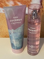 Pink Coconut Calypso Bath & Body Works Set -Lotion & Spray-NEW-Rare/Discontinued picture