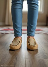 Vintage 1970's Native American Beaded Moccasins #3 picture