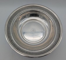 Alvin Sterling Silver Bowl D203-1 9.25” 216g Decorative Border Monogram 
