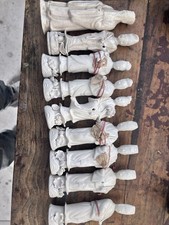 9 Antique Miniature White Chinese Statues picture