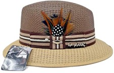 Danny De La Paz Signature Brown & Khaki Lowrider Fedora Hat Mens By Summit Hats picture