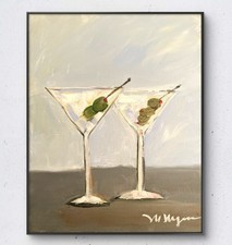 Mary Myers Original Martini Still Life Painting Modern Bar Art 11x14 picture