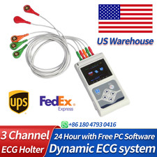 US Warehouse 24 Hours 3 Channel ECG Holter TLC9803 Dynamic EKG Holter w Software picture