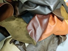 1 lb Bulk Scrap Leather Trimmings, Cowhide Remnants, Premium Leather picture