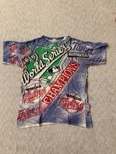 1991 Minnesota Twins World Series Champions T-Shirt Medium AOP Blue Graphic MLB picture