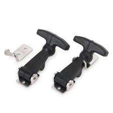 2Pcs Flexible Hood Hasp Rubber Draw T Handle Latch Stainless Steel Hardware Tool picture