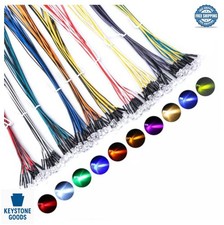 100 Pcs Prewired 12V 5mm LED Diodes 10 Colors 9.4 Inch Wire Resistor Included picture