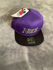 VNT Nike Sports Specialties Script Spell Out Snapback Hat Purple Black Cap NWT picture