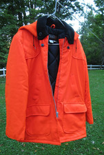 Vintage Sears Sports Center Mens Size 42 Blaze Orange Quilted Hunting Jacket 70s picture