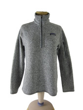 Patagonia Womens Medium Gray Heather LS Better Sweater 1/4-Zip Fleece Pullover picture