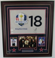 Jordan Speith Signed Hazeltine 2016 Ryder Cup Framed Pin Flag JSA 139689 picture