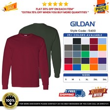 Gildan G540 Men's Heavy Cotton Preshrunk T Shirt Long Sleeve Crew Neck T-Shirt picture