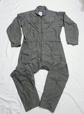US Military Flyer's Coveralls Mens 44R Sage Green Flyers Summer Fire Resistant picture