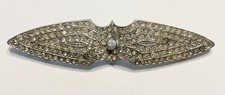 Vintage 1929-30’s Art Deco Pave Rhinestone Bar Brooch Pin-Estate picture