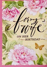 Happy Birthday For My Wife On Her Birthday Love 5.5”x8” Hallmark Greeting Card picture