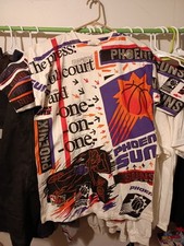 SUPER RARE DEADSTOCK Vintage Phoenix Suns Magic Johnson All Over Print T-Shirt M picture