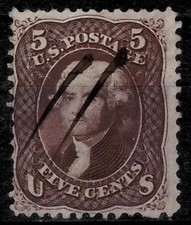 US 1861/66 /  5 cent Jefferson  ☀ Scott 76 brown / VF used stamp picture