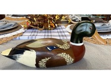 Vintage Large Wooden Duck Hand Painted 15” Carved With Great Craftsmanship picture