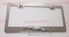 3D Jaguar Stainless Steel Chrome Finished License Plate Frame Rust Free picture