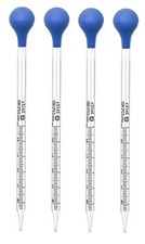 4Pk 3ml Glass Graduated Dropper Pipettes Lab Dropper with Red Rubber Cap & Scale picture