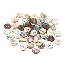50 Pcs 1.5-2.3mm Natural Shell Buttons 2 Hole 12mm Mother of Pearl Buttons picture