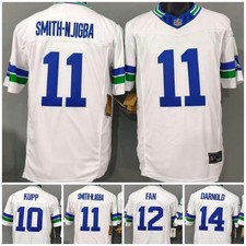Tariffs​ Free SEA Seahawks F.U.S.E Throwback White Sewn Stitched Jersey. picture