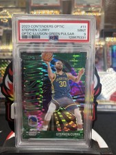 2023 Contenders Optic Illusion Green Pulsar Stephen Curry /25 PSA 9 picture