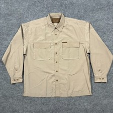 North River Outfitters Mens Utility Shirt Size L Khaki Button Up Hiking Outdoor picture