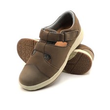 Women's Leather Comfort Walking Shoes Hook and Loop Strap Closure Cushioned Sole picture