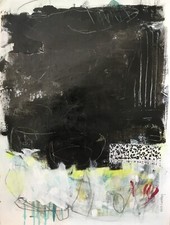 Raw Bold Abstract Collage OOAK original painting artwork Contemporary Art by Kat picture