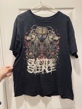 Vintage 2008 Suicide Silence Alien Abyss Shirt L Deathcore Merch Mitch Lucker picture