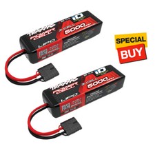 Traxxas 5000mAh 11.1v Power Cell 3S 25C LiPo Battery (2) w/ iD Traxxas Connector picture
