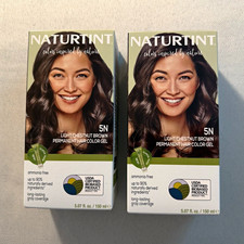 Naturtint 5N Permanent Hair Dye Gel Ammonia-Free Light Chestnut Brown -2 Boxes picture