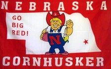 NEBRASKA CORNHUSKERS (RED) 3X5 POLY FLAG picture