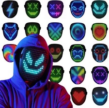 LED Light Up Mask with Gesture Sensing Kids Halloween Costume Party Toy Gift picture