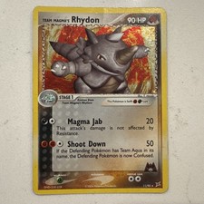 Pokemon Team Magma's Rhydon 11/95 EX Team Magma vs Team Aqua 2004 Holo Rare - MP picture