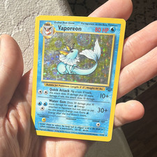 Pokemon TCG Vaporeon 12/64 Jungle Holo Rare Unlimited English LP- picture