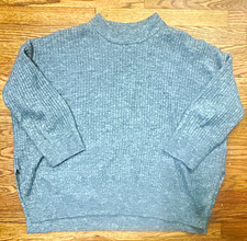 H&M Women’s XL Gray Solid Knit Crew Neck 3/4 Sleeve Pullover Sweater picture