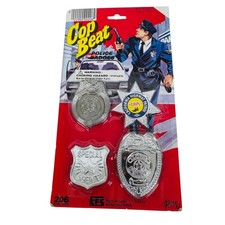 Vintage Cop Beat Police Badges Toy Set EFS 1891 CHiPs Special Agent picture