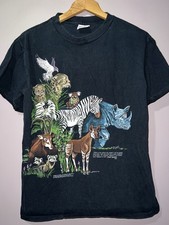 VINTAGE 1987 SAN DIEGO ZOO x FLORIDA SOUVENIR ANIMAL PRINT SHIRT medium picture