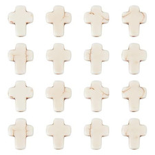 SUNNYCLUE 1 Box 200Pcs White 8x10x3.5mm, 8x10mm Tiny Cross Beads picture