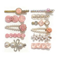 11 Pcs women's hair clip, anti pearl acrylic resin hair clip set, exquisite hair picture