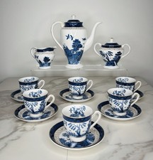 15 Pcs Vintage Nikko Double Phoenix Blue Willow Ironstone Set w/ Gold Trim Japan picture