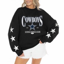 Dallas Cowboys Gameday Couture Women’s Large Rhinestone Star Sleeve Sweatshirt picture