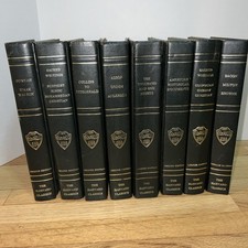 8Pc VTG 1937–1938 Harvard Classics Green & Gold Hardcover Book Lot Library Decor picture
